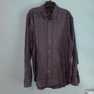 Bugatchi Uomo Long Sleeve Printed Cotton Button Down Shirt Size XL